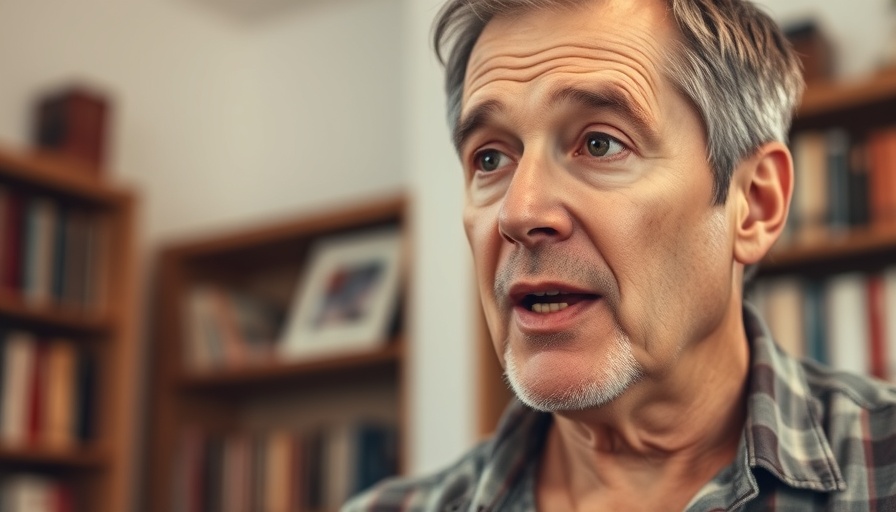 Middle-aged man discussing financial topics in indoor setting.