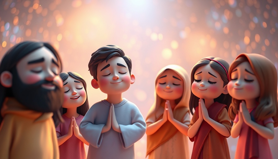 Inspirational animated scene depicting eternal life with God, peaceful expressions.