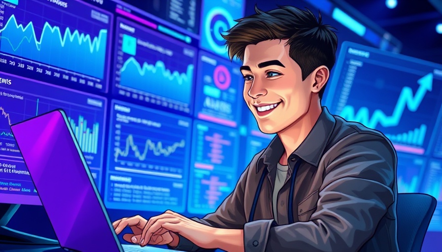 Modern digital illustration of natural language access to analytics.
