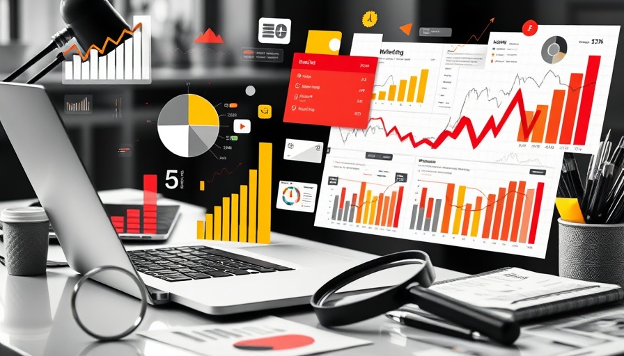 Illustration showing SEO as a brand health signal with charts and targets.