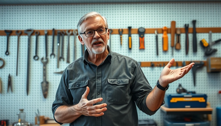 Middle-aged man discussing IT Automation That Actually Works in a workshop.