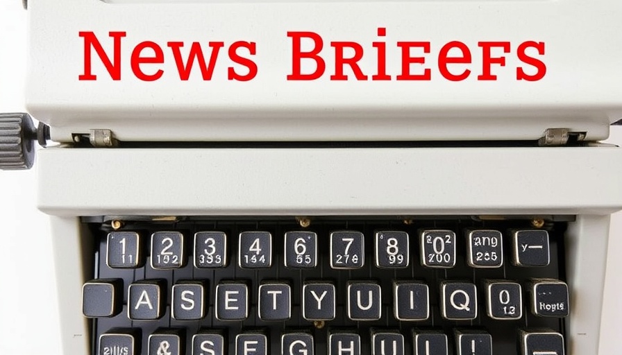 SDA community news typewriter with 'NEWS BRIEFS'.