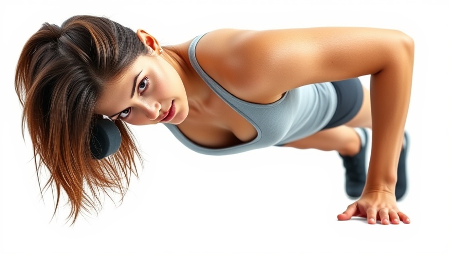 Young woman performing glute and core strength workout with a dumbbell.