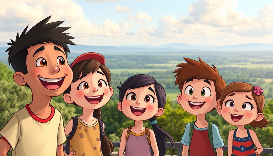 Animated characters expressing gratitude in nature, SDA faith community.