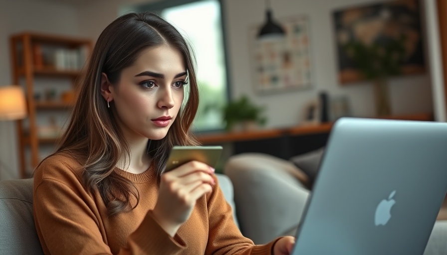 Young woman hesitating while online shopping using a laptop