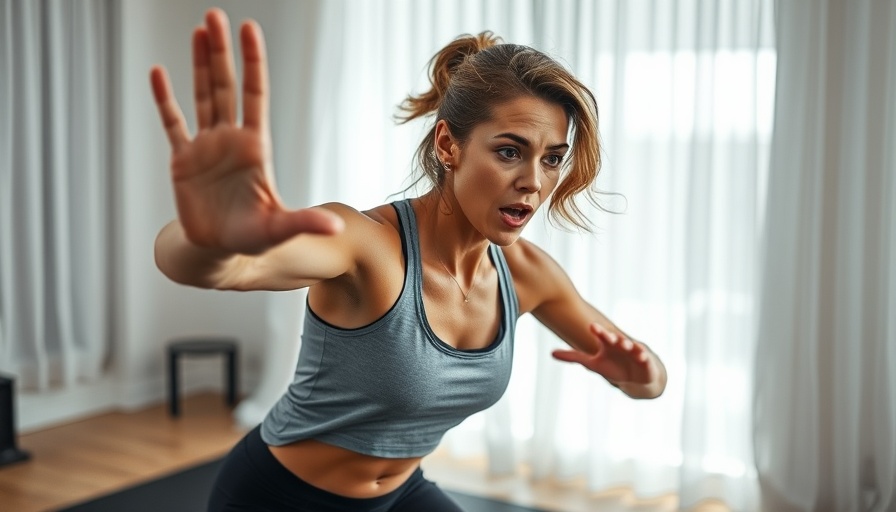 Athletic woman practicing inchworm progressions for HIIT indoors.
