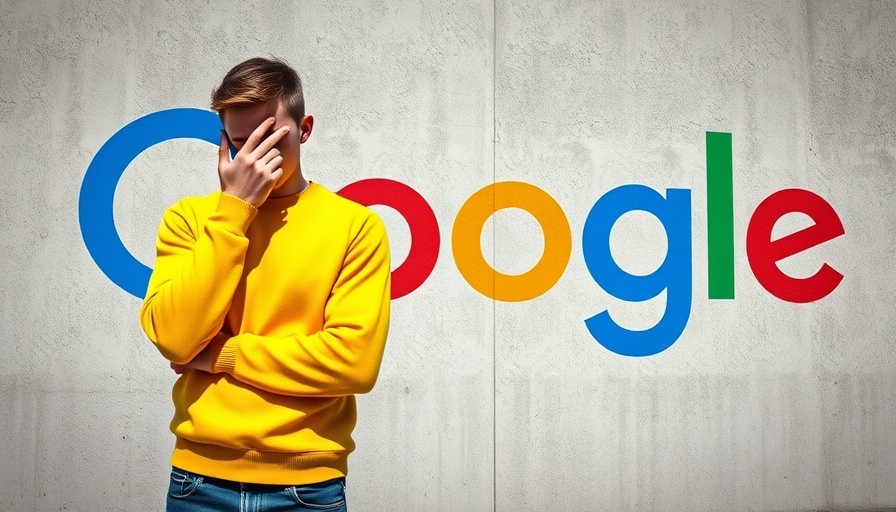 Frustrated person in yellow covering face near Google logo, SEO Rankings Post Domain Migration.