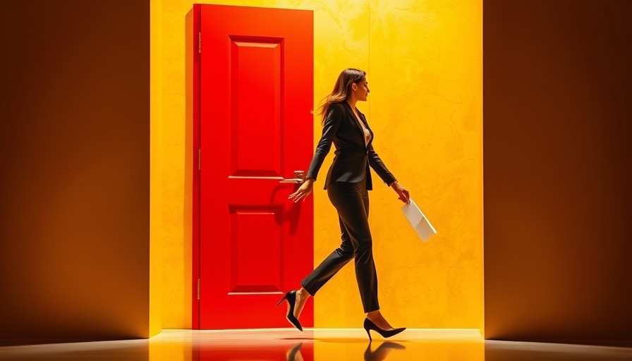 Businesswoman approaches doorway symbolizing Google Voluntary Buyouts.