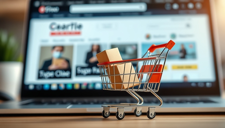 Mini shopping cart symbolizes paid media reporting for ecommerce.
