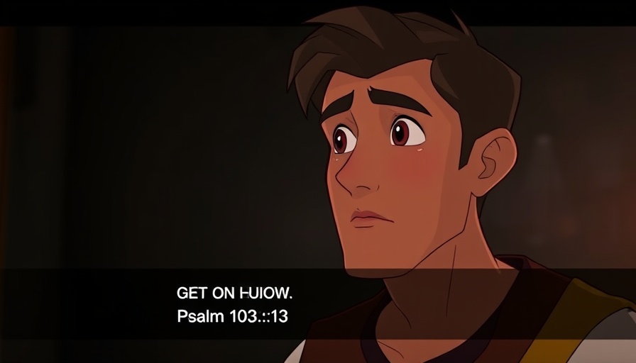 Animated character with Bible verse from Superbook, symbolizing gratitude in the SDA community.