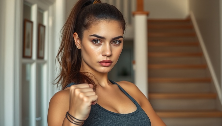 Mindful fitness practice at home with a confident young woman.