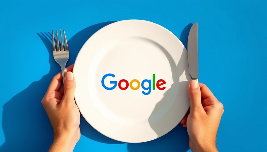 Conceptual image of Google logo on a plate, illustrating recipe intent keywords.