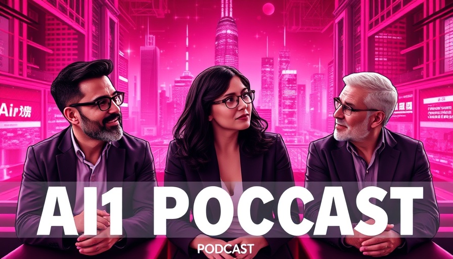Podcast cover discussing the future of enterprise AI, vibrant design.