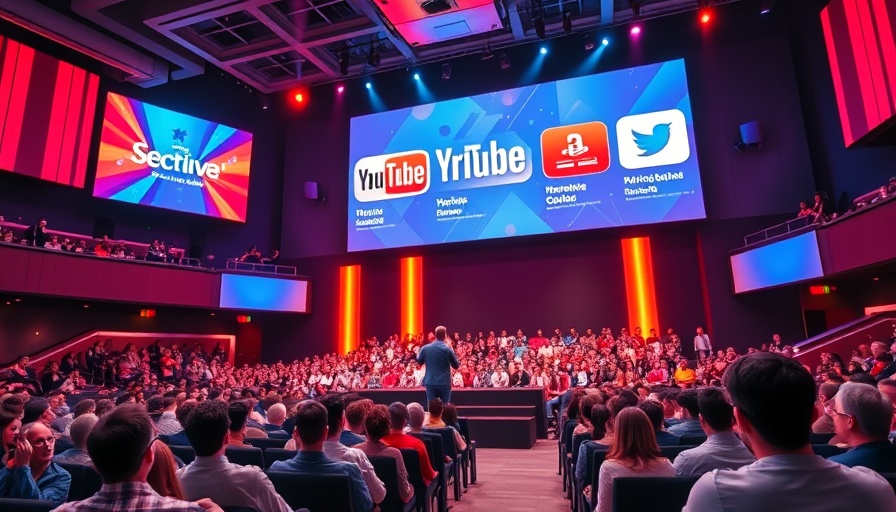 Dynamic presentation on YouTube views at a major event.