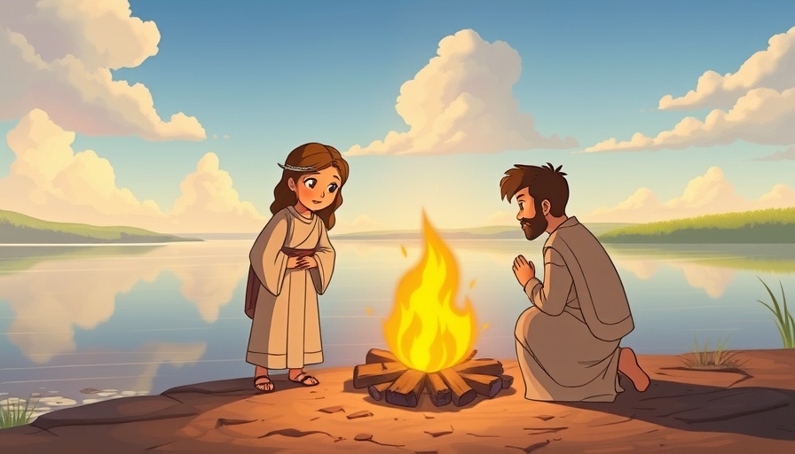 Animated scene depicting turning away from sin and obeying God.