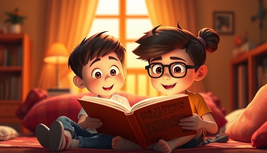 3D cartoon characters reading a book, conveying godly parenting.