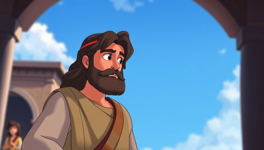 Animated character from a biblical story, soft lighting
