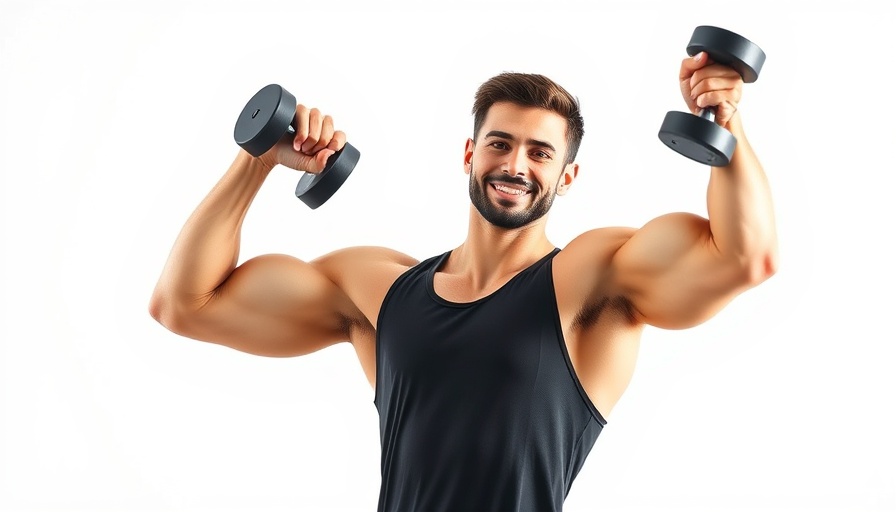 Athletic man demonstrating upper body superset workout