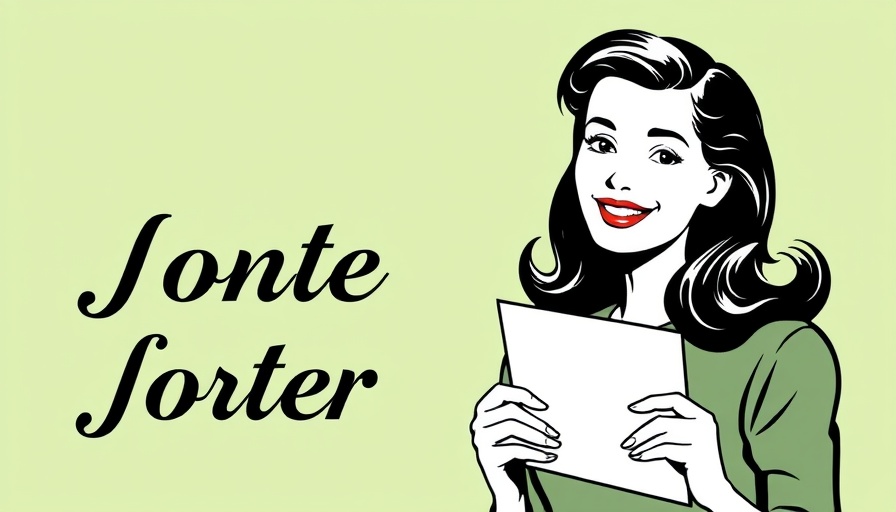 Retro design of a woman holding a letter with 'Dear Aunt Sevvy' text