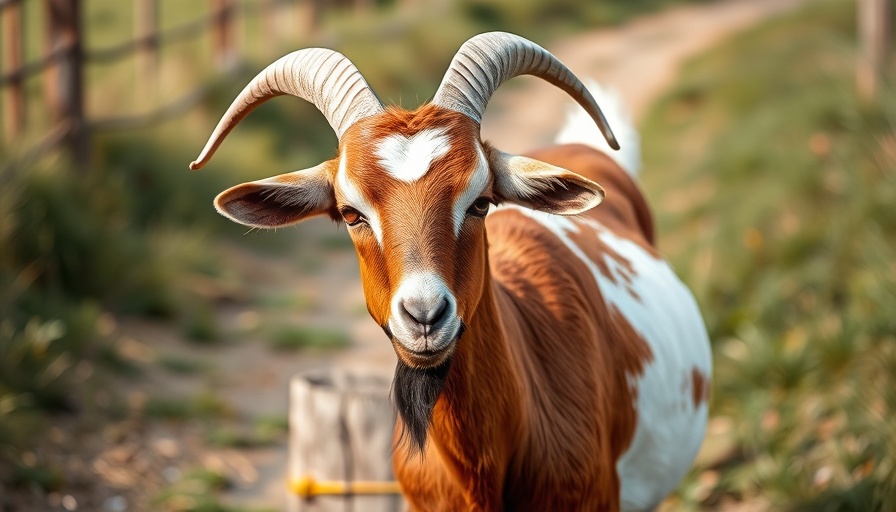 Friendly brown and white goat, ADRA Gift Catalog Goats.