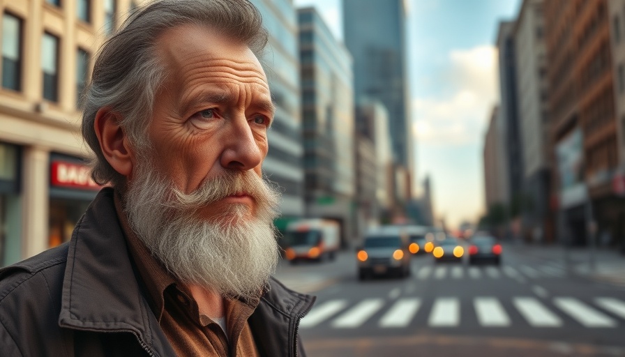 Grigori Perelman standing contemplatively in a cityscape, declining the Fields Medal scene.