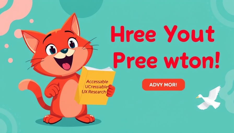 Cartoon cat promoting 'Accessible UX Research' book.