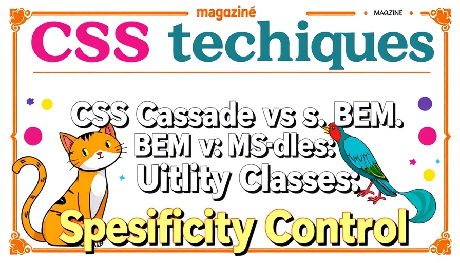 CSS techniques magazine header featuring Cascade Layers, BEM, Utility Classes.