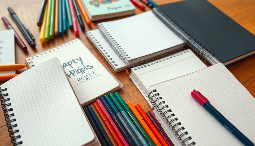 Four notebook system for productivity methods on a wooden table.