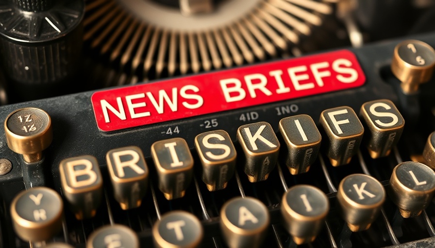 Vintage typewriter keys with NEWS BRIEFS text for SDA community update.