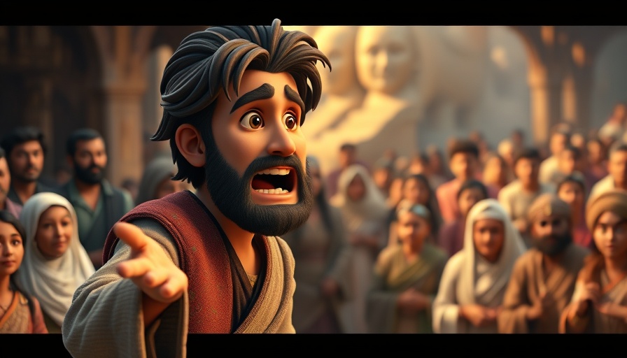 Jeremiah Preaches God’s Message in animated scene, passionate delivery.