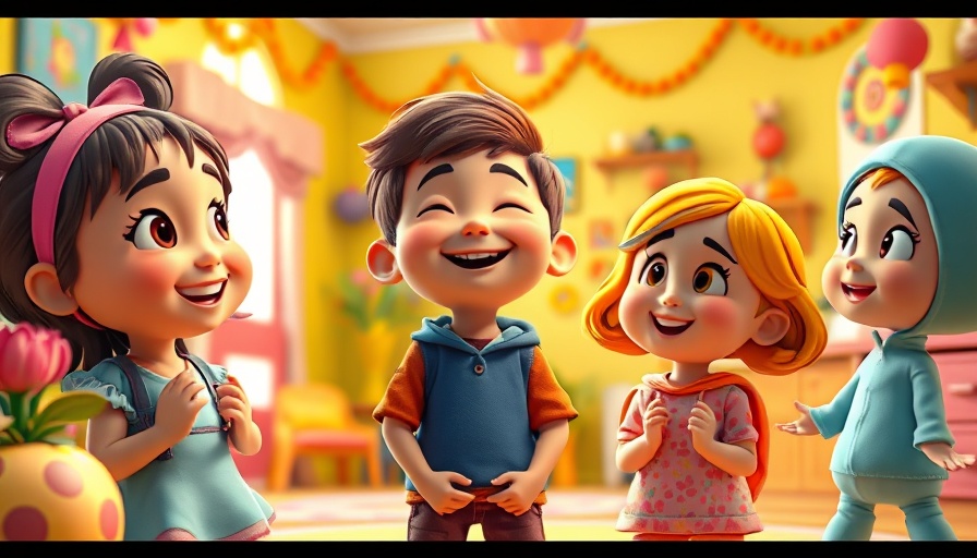 Animated kids joyfully discussing Holy Spirit guidance in a vivid setting.
