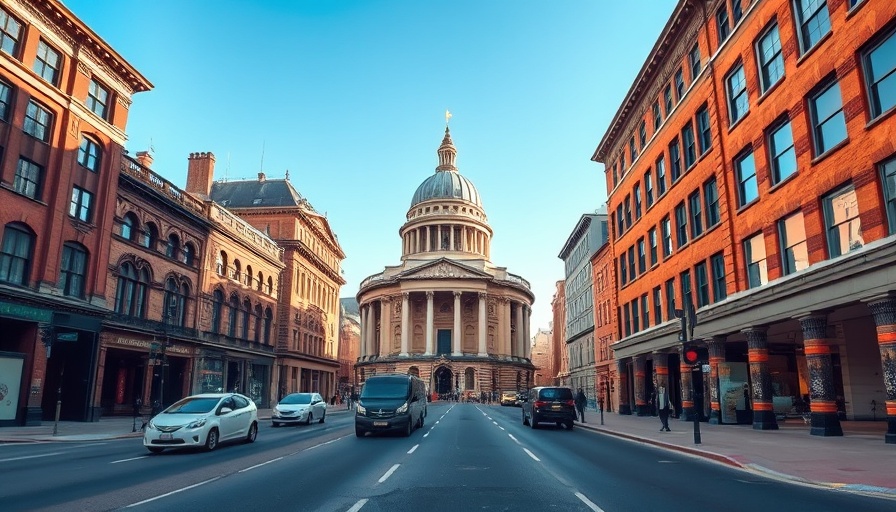 Urban street scene with classical buildings under blue sky, Nominating Committees in the Adventist Church.