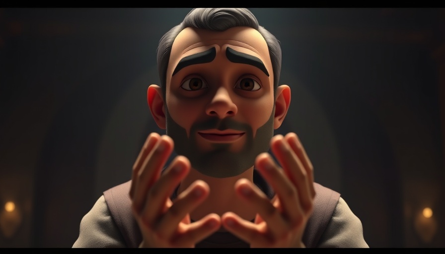 Animated scene spreading Jesus message of forgiveness.