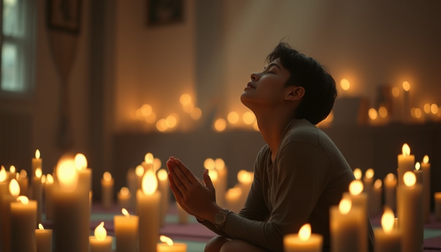 Serene scene depicting the value of prayer with candles.