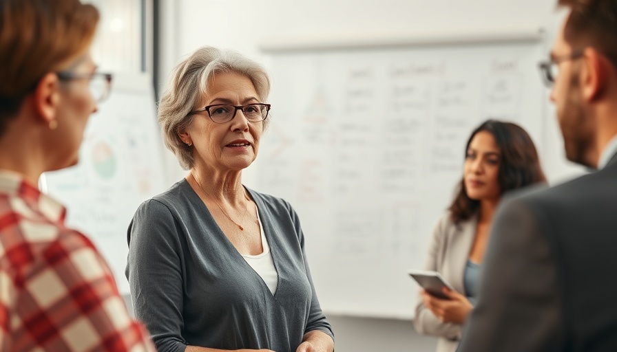 Human-Centered Thought Leadership: Engaged woman leading meeting.
