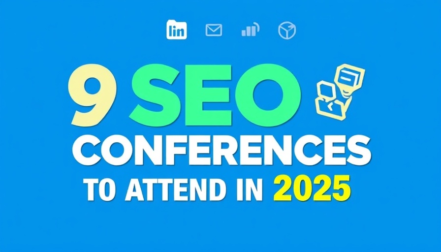 Graphic for SEO Conferences to Attend in 2025, featuring text and profile.