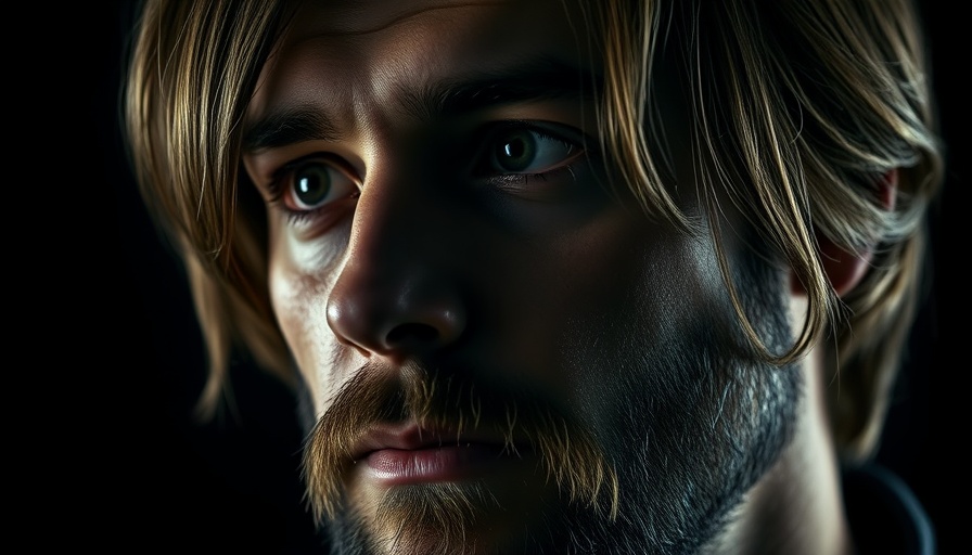 Contemplative man in a cinematic close-up, exploring the future of programming.