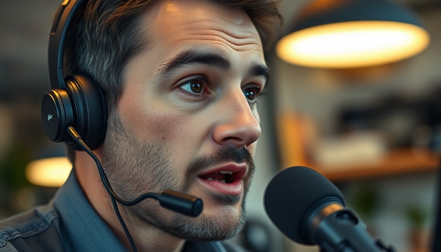 Man discusses why companies ban AI tools internally in an online broadcast.