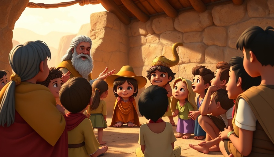 Teaching forgiveness to children through an animated Biblical scene.