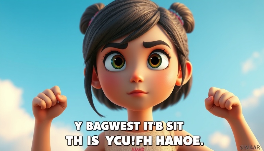 Animated girl showing strength through faith in challenges.