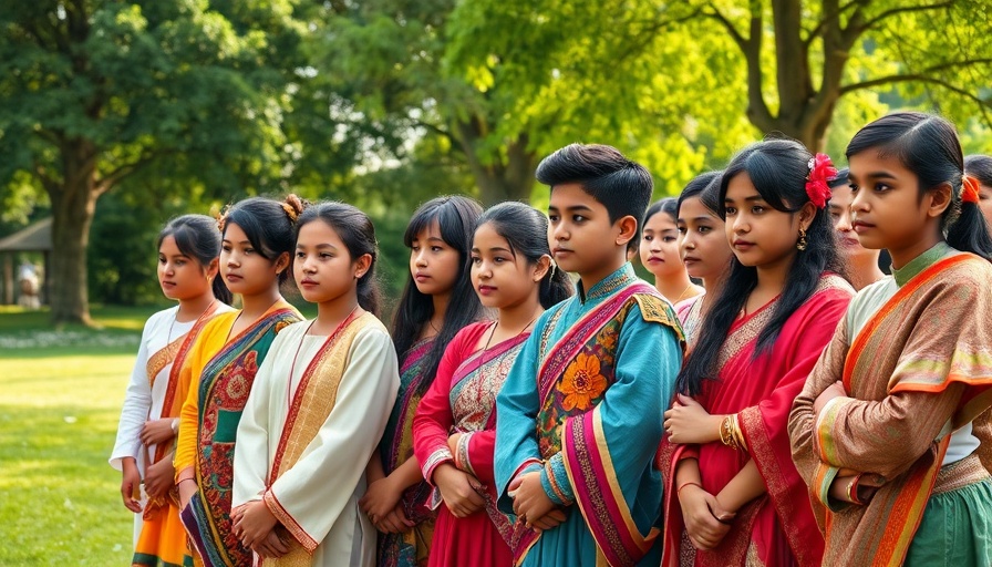 Students in traditional attire at a student-led campus ministry event.