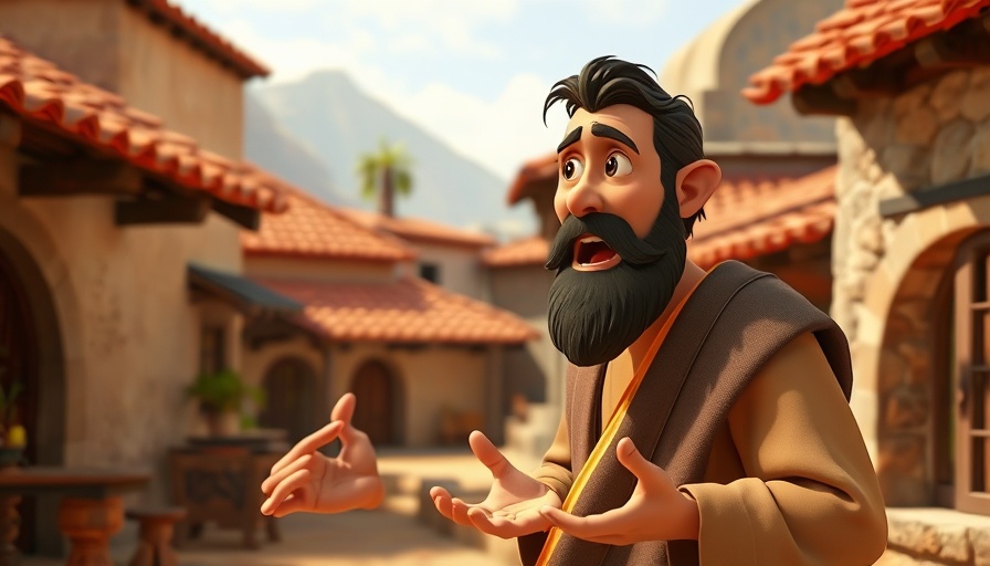 Animated scene of a biblical conversation, expressing faith.