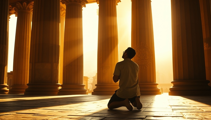 Trusting God in hardships depicted with a prayer scene in warm light.