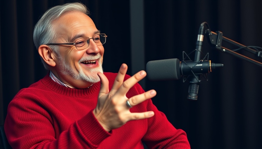 Older man discussing AI Safety in a podcast studio.