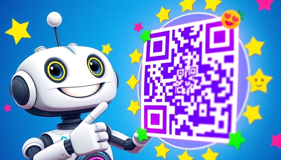 Animated robot points at QR code for God's Wonderful Plans content.