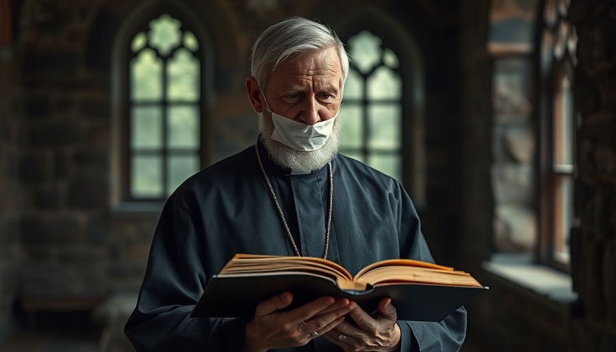 Silence of Religious Liberty Leaders depicted with priest bound by tape.