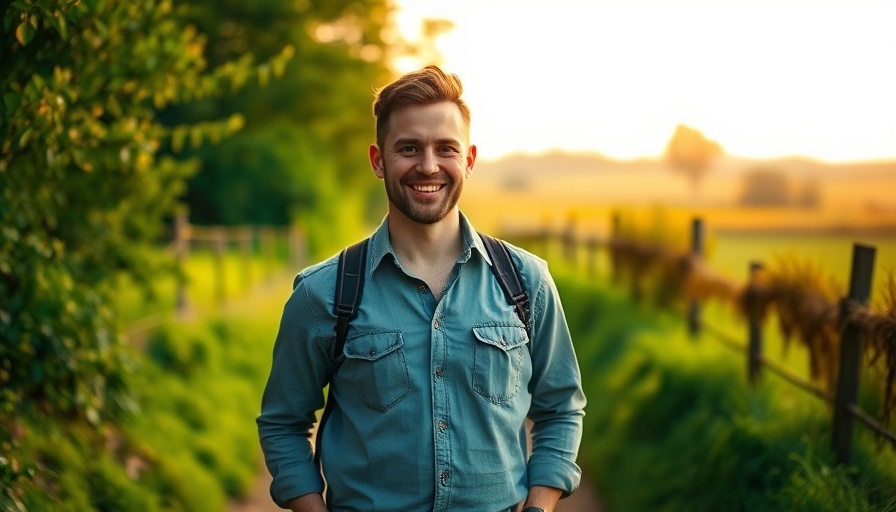 Man smiling on rural path with lush greenery during 220-mile run for Adventist Today.