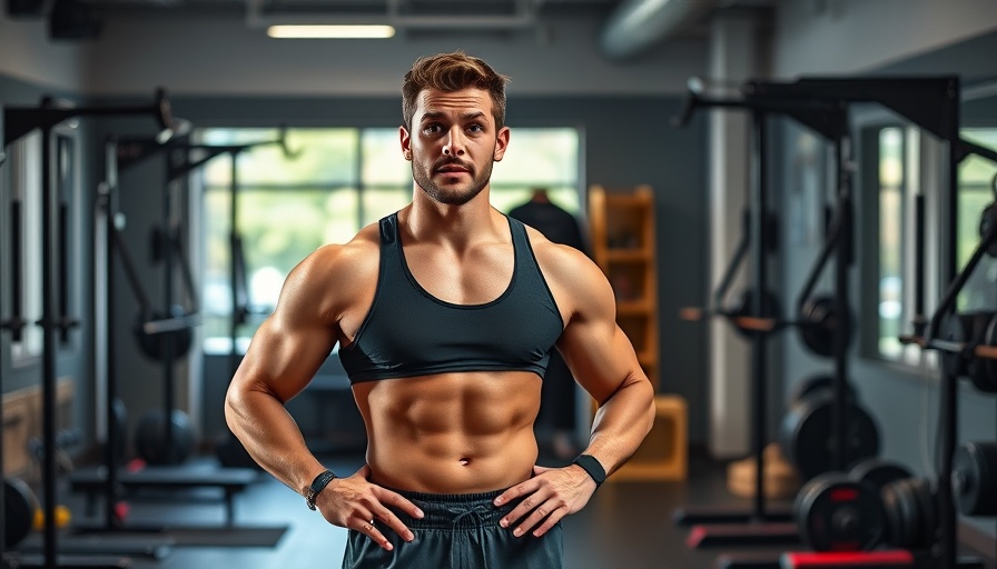 Athletic man in gym attire explaining FB 30-30 Challenge, vibrant gym setting.