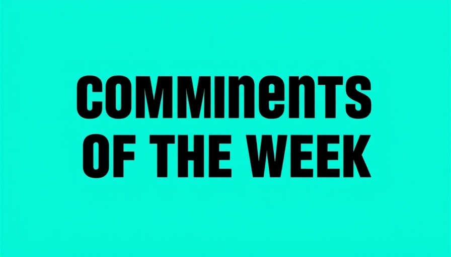 Bold graphic text 'Comments of the Week' on turquoise, SDA community comments insights