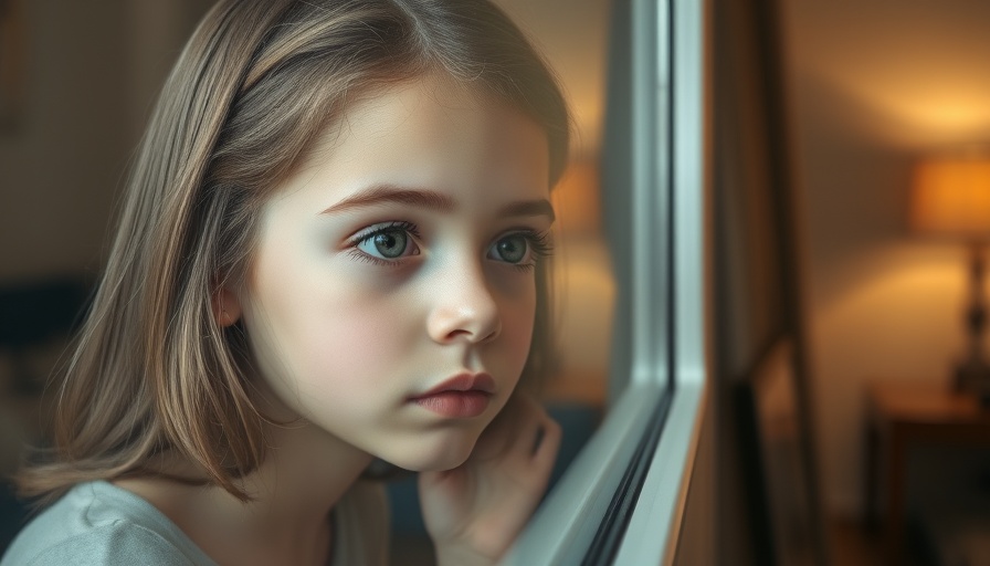 Pensive young girl at ADRA documentary premiere.